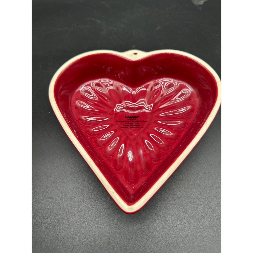 Chantal Red Heart Stoneware‎ Baking Dish Mold Casserole Valentine Kitchen Jello
